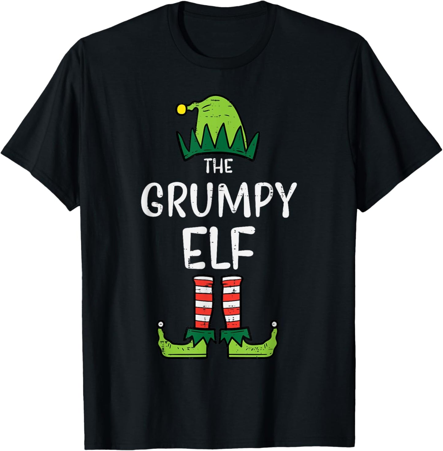 Grumpy Elf Matching Christmas For Family Grandpa Xmas T-Shirt