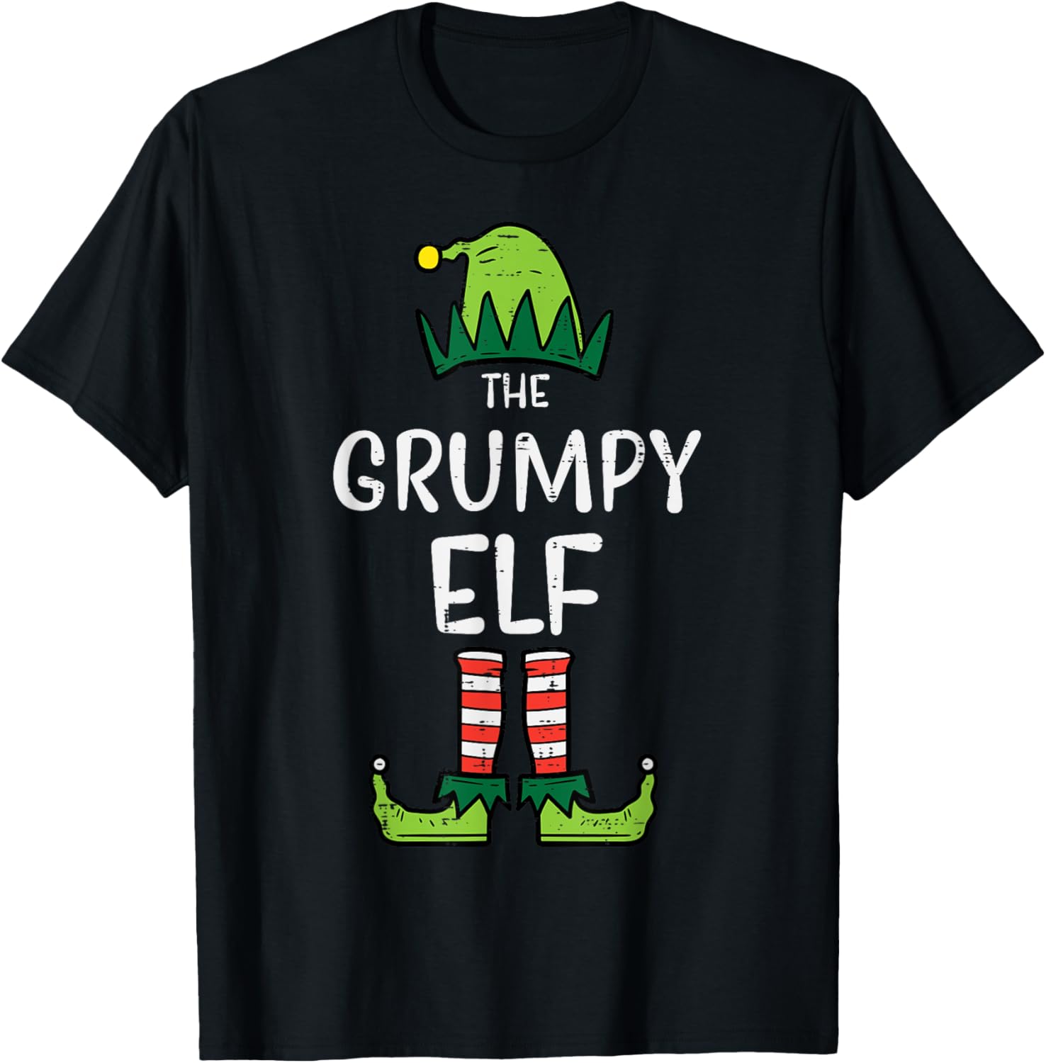 Grumpy Elf Matching Christmas For Family Grandpa Xmas T-Shirt