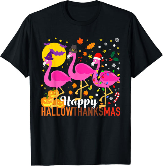 Halloween Thanksgiving Christmas Happy HallowThanksMas T-Shirt