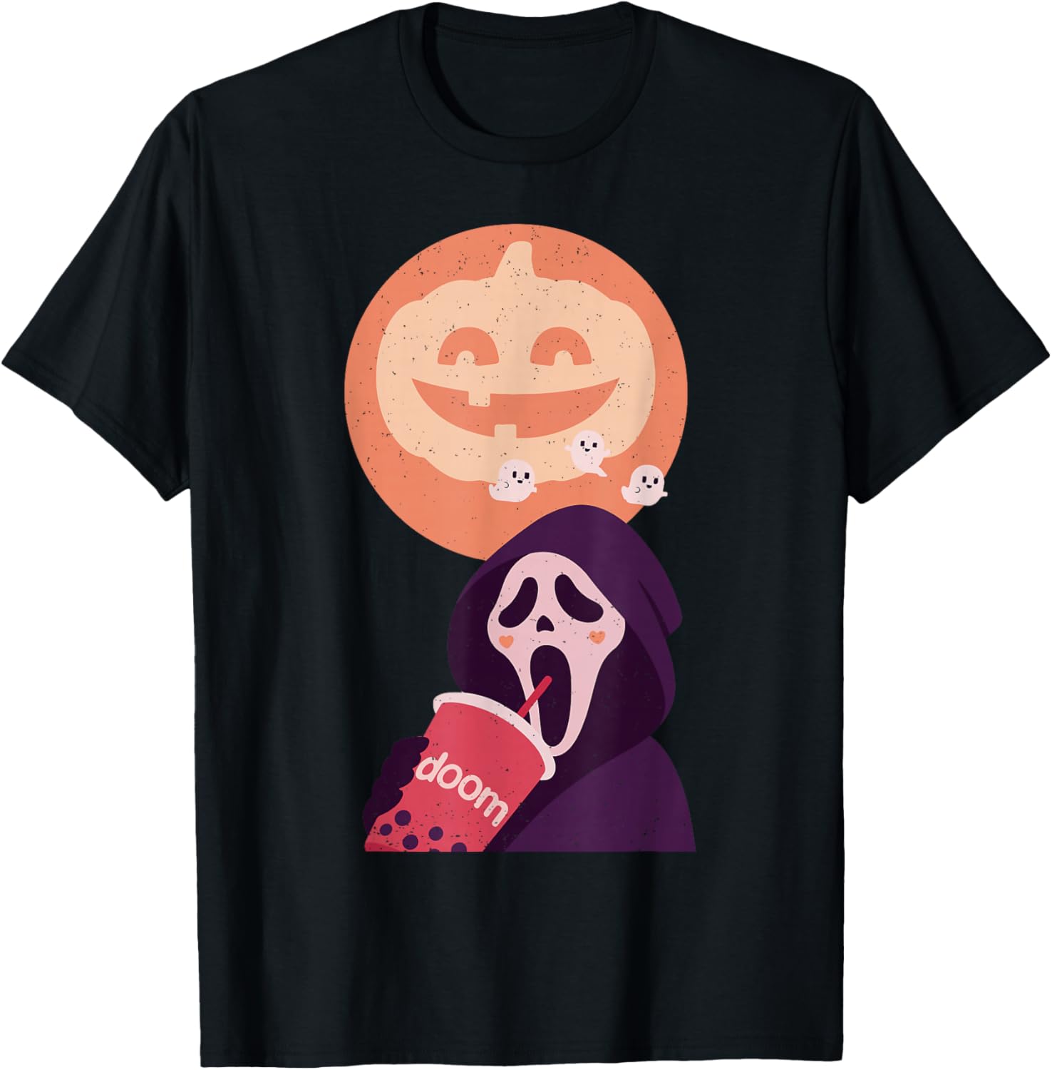 Grim Reaper Pumpkin Halloween Funny Spooky Season T-Shirt