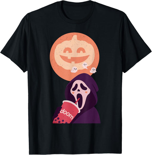 Grim Reaper Pumpkin Halloween Funny Spooky Season T-Shirt