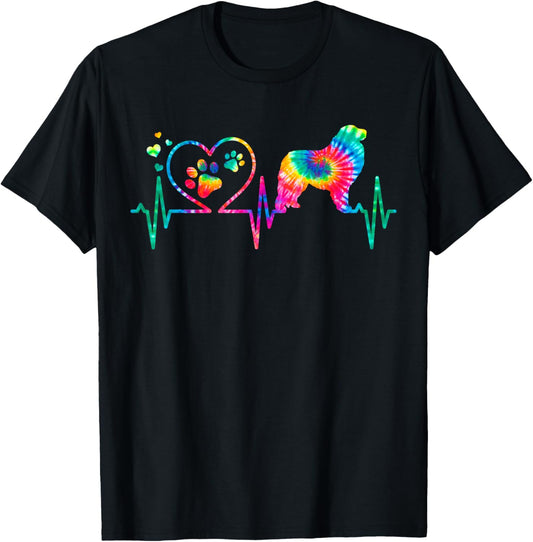 Great Pyrenees Mom Dad Heartbeat Tie Dye Dog Gift Men Women Girls Kids T-Shirt