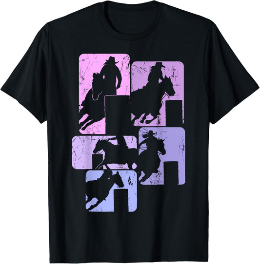 Barrel Racing Horse Barrel Racer Rodeo Cowgirl Women Girls T-Shirt