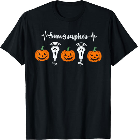 Halloween Sonographer Pumpkins Ultrasound Technologist T-Shirt