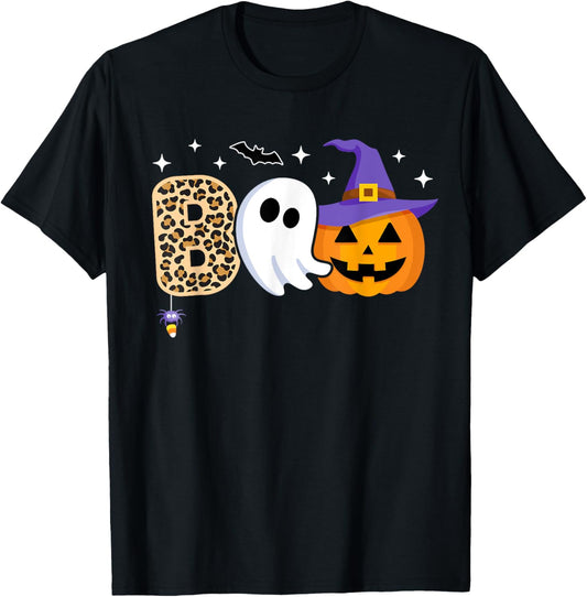 Halloween Boo Spooky Season Ghost Witch Women Toddler Girls T-Shirt
