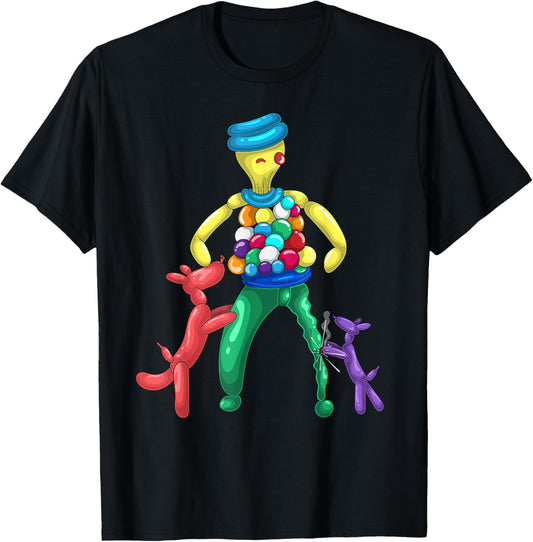 Balloon Art| Funny Balloon Animal Dog with Balloon Dog Dad T-Shirt for Men Women Girls Kids