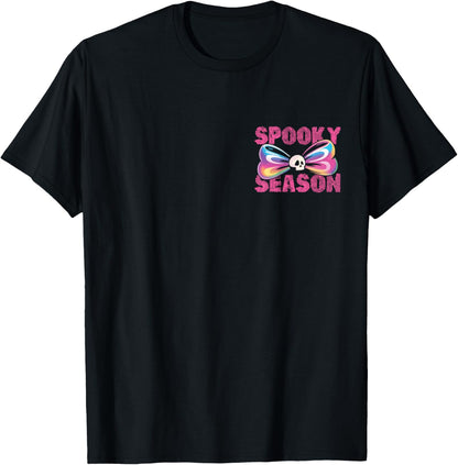 Halloween Ghost Spooky Season Costume Pocket Retro (On Back) T-Shirt