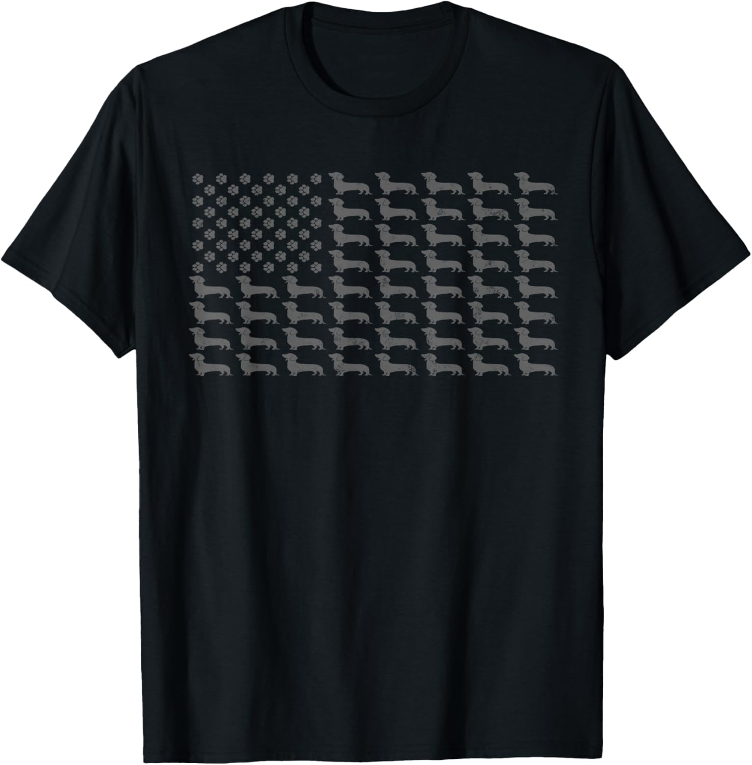 American Flag Vintage Patriotic Dachshund Dad Weiner Dog T-Shirt