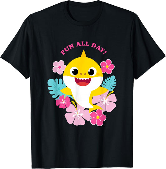 Baby Shark Fun All Day Floral T-Shirt