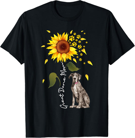 Great Dane Mom - Sunflower Mother's Day Dog Lover Puppy Owne T-Shirt