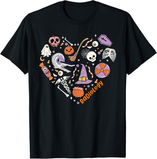 Halloween Radiology Heart Technologist X-ray Tech Autumn T-Shirt