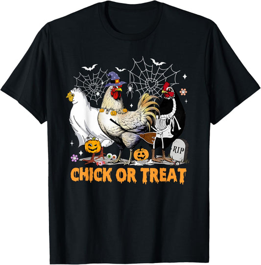 Halloween Chicken Pumpkin Chick Or Treat Spooky Season T-Shirt