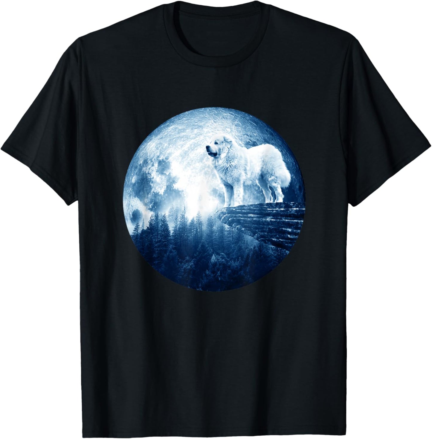 Great Pyrenees Dog Moon Dog Mom Dad Women Men Dog Lovers T-Shirt