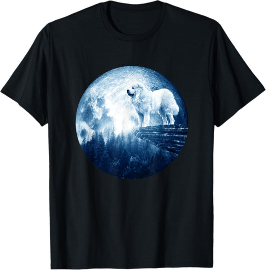 Great Pyrenees Dog Moon Dog Mom Dad Women Men Dog Lovers T-Shirt