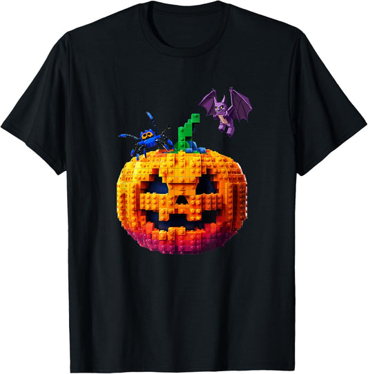Halloween Master Builder Pumpkin Building Blocks Bricks T-Shirt