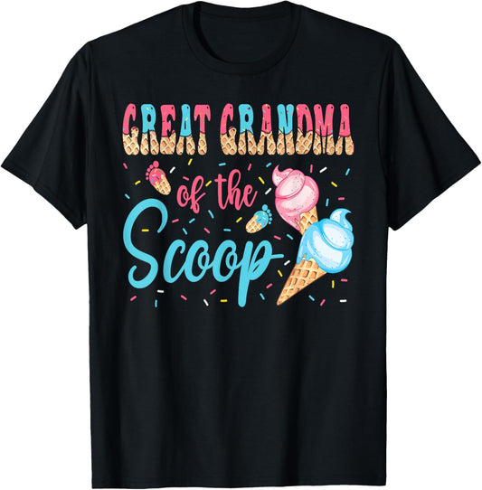 Great Grandma Of The Scoop Ice Cream Baby Shower T-Shirt