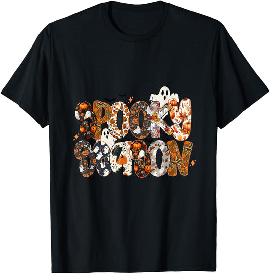 Halloween Spooky Season Pumpkin Fall Autumn Vibes Men Women T-Shirt