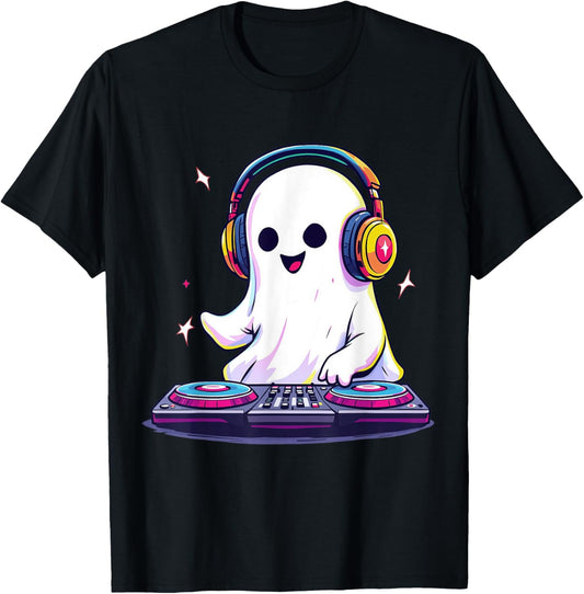 Halloween Ghost DJ EDM Music Party Spooky Season Boo Rave T-Shirt
