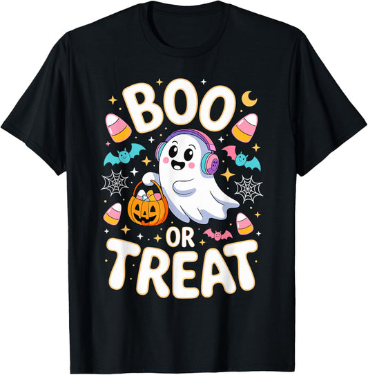 Groovy Boo Or Treat Halloween Ghost Spooky Season Costume T-Shirt