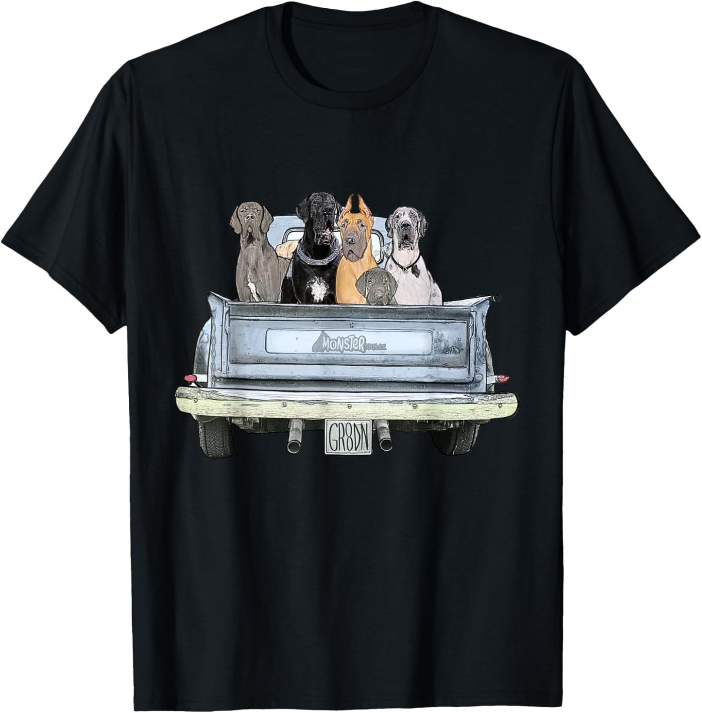 Great Dane Squad Pickup Truck Top for Men - Large Dog Dad T-Shirt