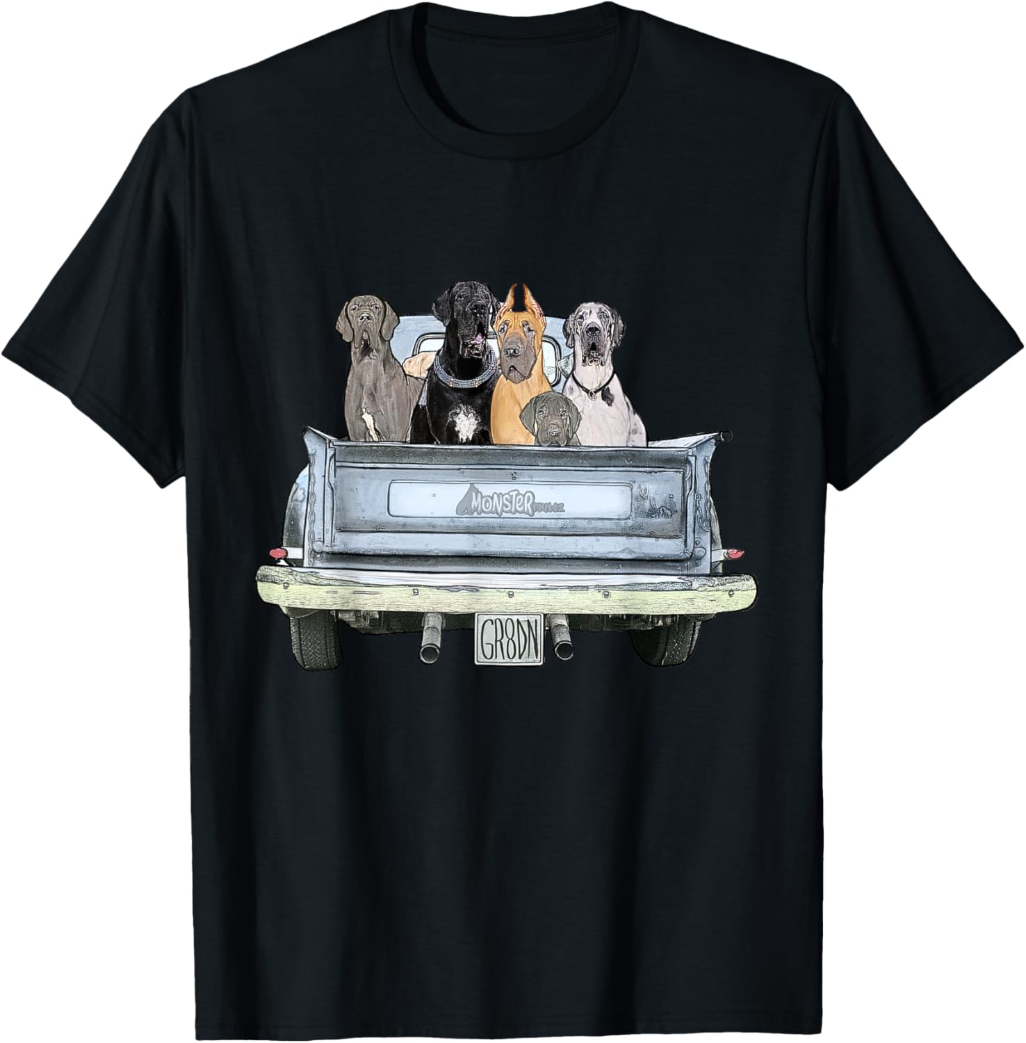 Great Dane Squad Pickup Truck Top for Men - Large Dog Dad T-Shirt