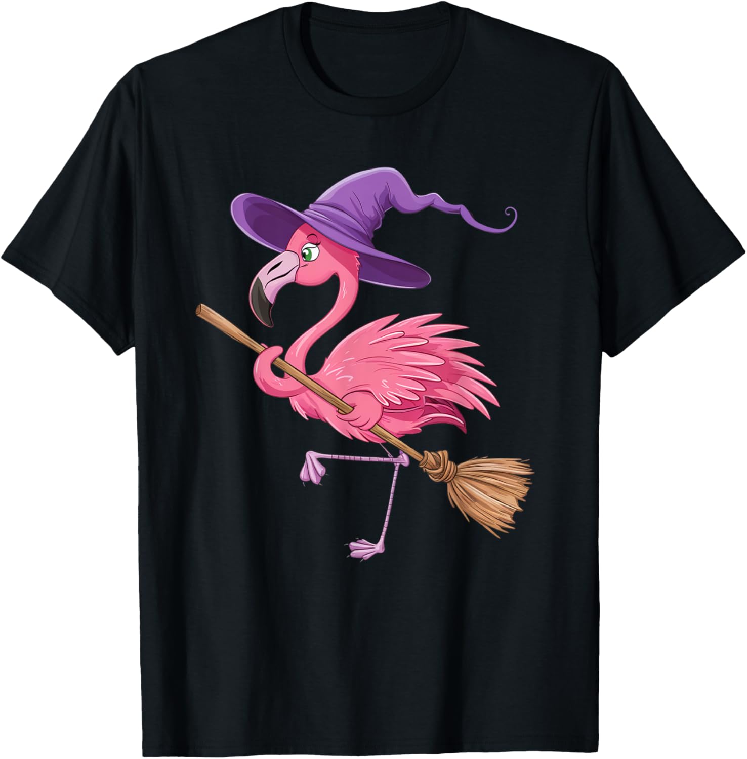 Halloween Flamingo Witch Hats Scary Costumes Men Women Kids T-Shirt