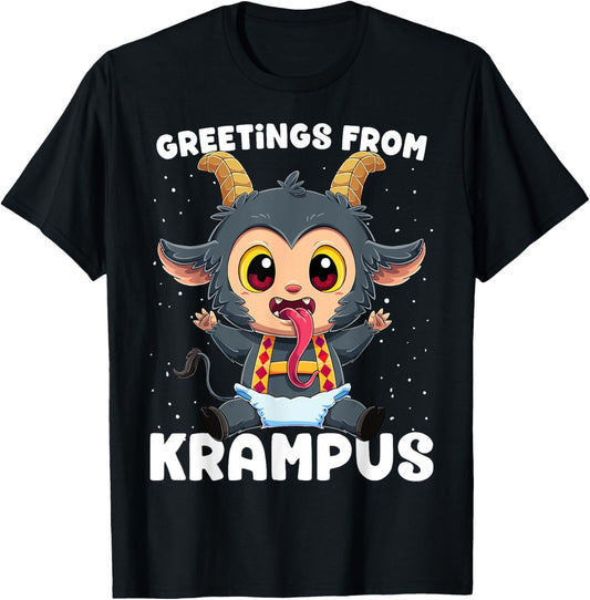 Greetings From Krampus Shirt Germanic Christmas Demon T-Shirt