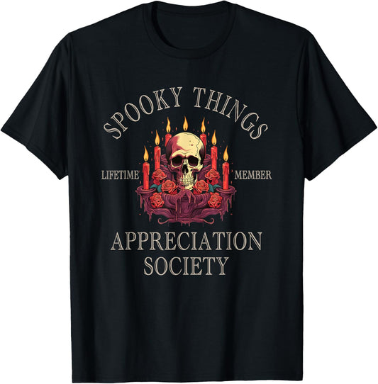 Halloween Spooky Things Appreciation Society, Skull Roses T-Shirt