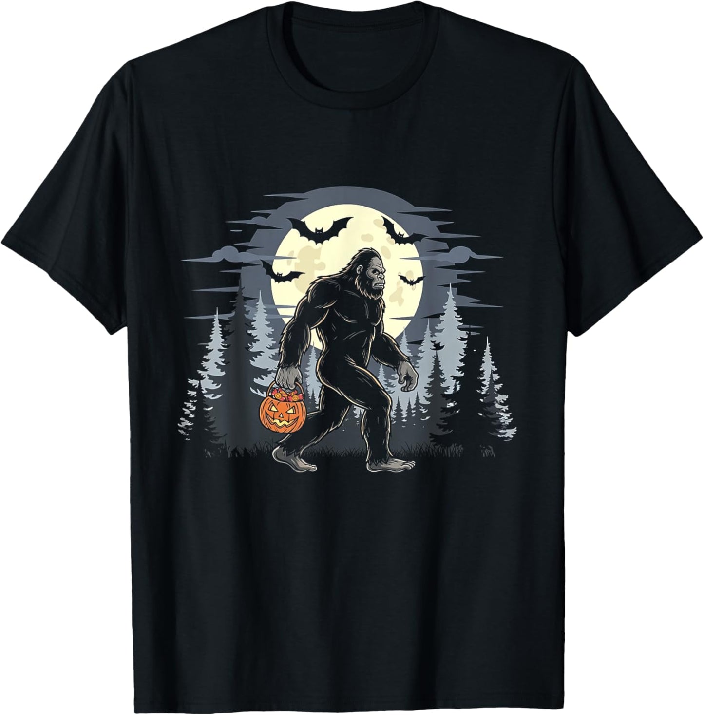 Halloween Bigfoot Sasquatch Lover Spooky Season Men Boys T-Shirt