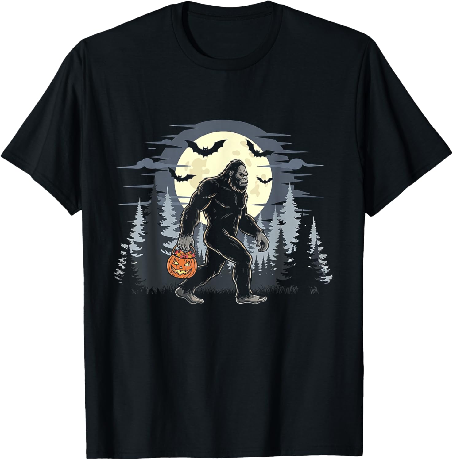 Halloween Bigfoot Sasquatch Lover Spooky Season Men Boys T-Shirt