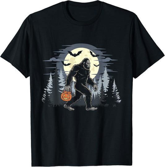 Halloween Bigfoot Sasquatch Lover Spooky Season Men Boys T-Shirt