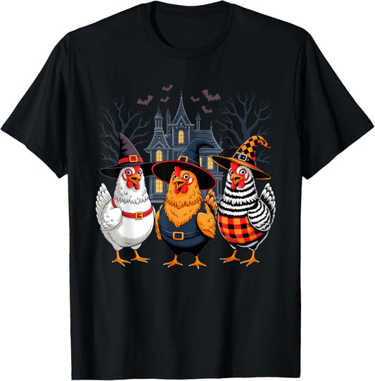 Halloween Chicken Witch Spooky Season For Men Women Farmer T-Shirt