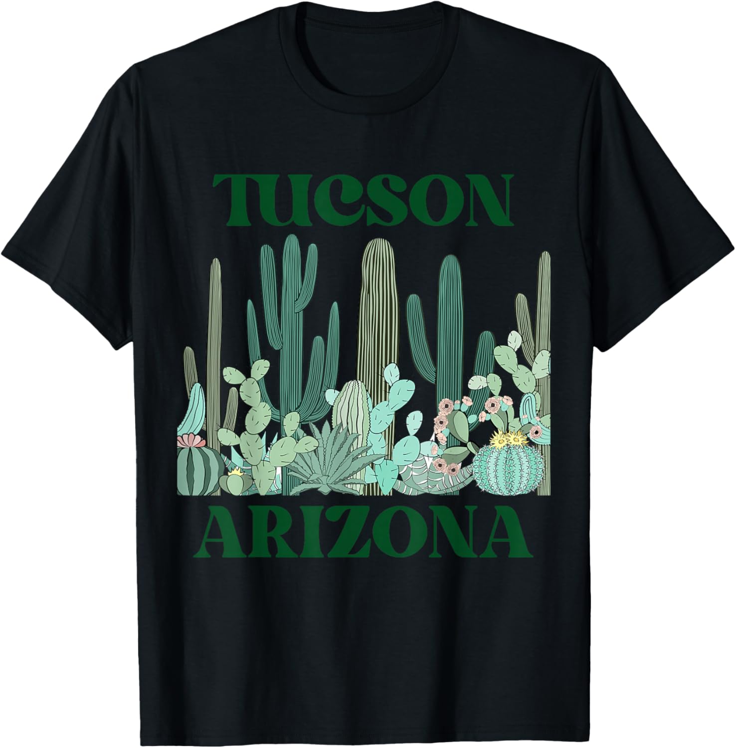 Green Tucson Arizona Cactus T-Shirt