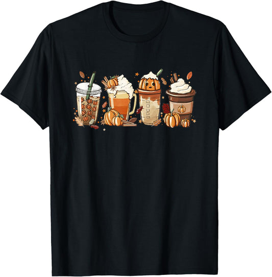 Halloween Fall Coffee Pumpkin Spice Latte Love Thanksgiving T-Shirt