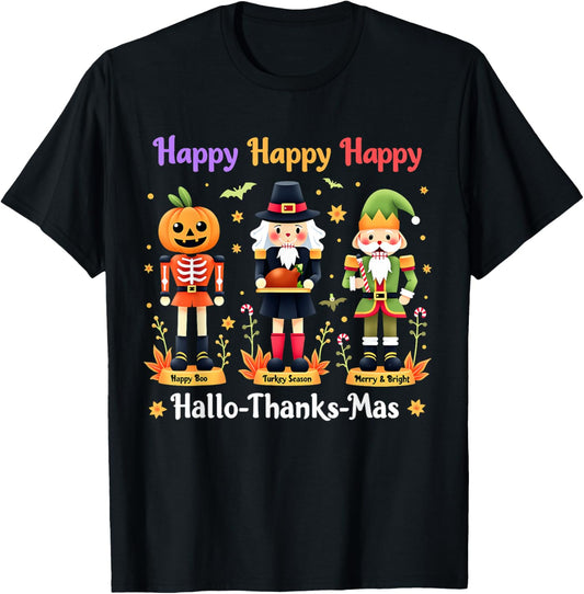 Hallothanksmas Nutcracker Squad Holiday Christmas Pajama T-Shirt