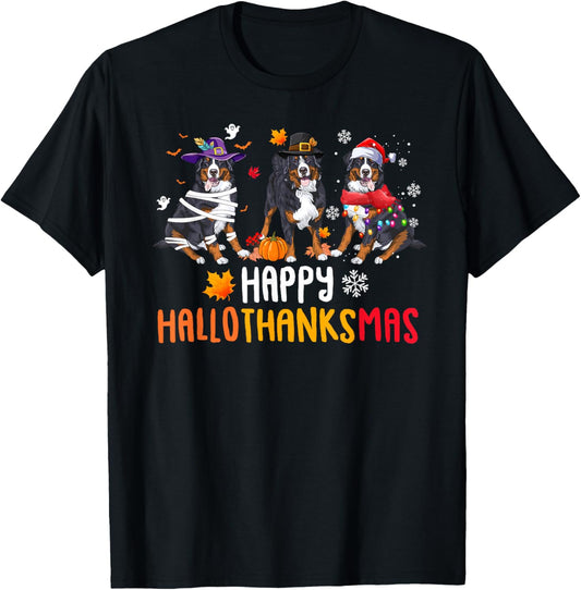 Halloween Thanksgiving Christmas Funny Bernese Mountain Dogs T-Shirt