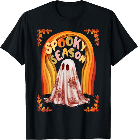 Halloween Ghost Pumpkin Fall Spooky Season T-Shirt