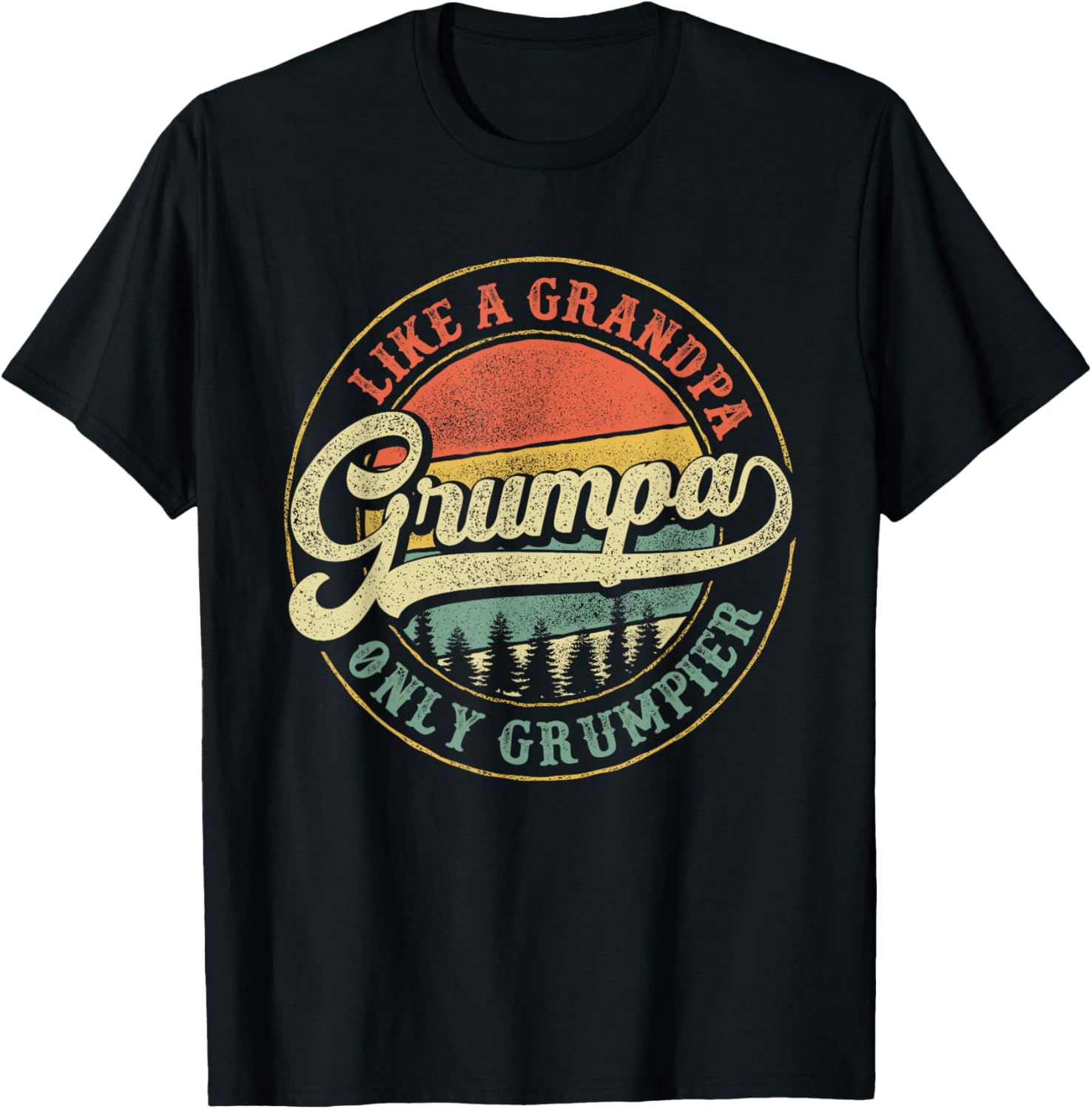 Grumpa Like a Grandpa Only Grumpier Retro Grumpa Definition T-Shirt