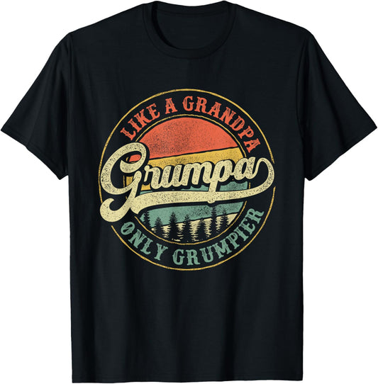 Grumpa Like a Grandpa Only Grumpier Retro Grumpa Definition T-Shirt