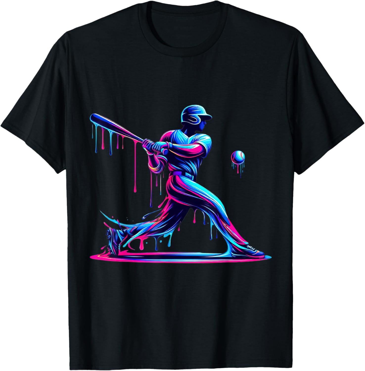 Baseball Player Drip Shirt for Boys Men Teen Ice Cream T-Shirt