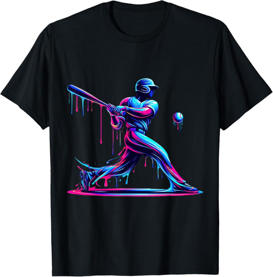 Baseball Player Drip Shirt for Boys Men Teen Ice Cream T-Shirt