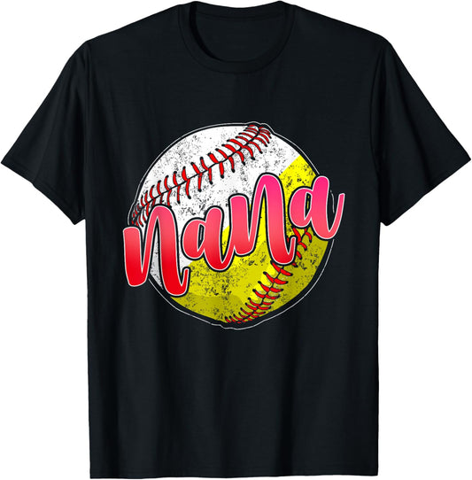 Baseball Softball Nana Of Softball Baseball Player T-Shirt