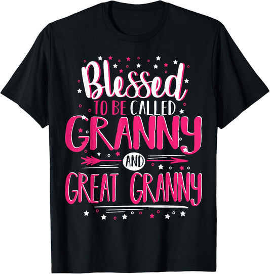 Great Granny T-Shirt Blessed Granny And Great Granny T-Shirt