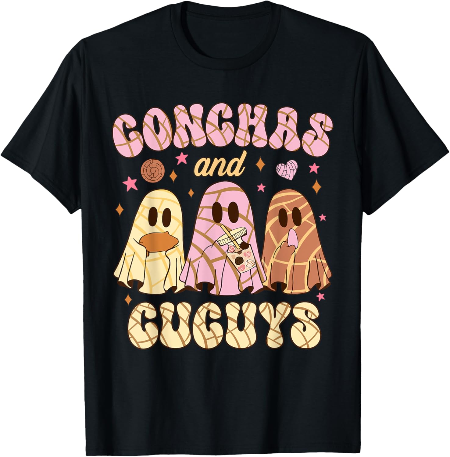 Halloween Spooky Season Conchas And Cucuys Mexican Ghost T-Shirt