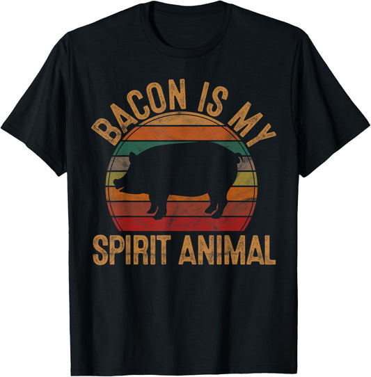 Bacon Is My Spirit Animal Gift Retro BBQ Costume Pork Grill T-Shirt