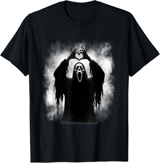 Halloween Scary Face Horror Creepy Ghost Heart Hands Spooky T-Shirt