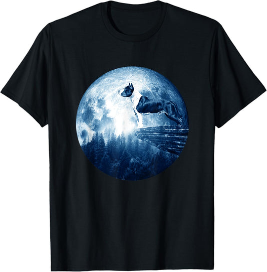 American Staffordshire Terrier Dog Moon Mom Dad Dog Lovers Men Women Kids T-Shirt