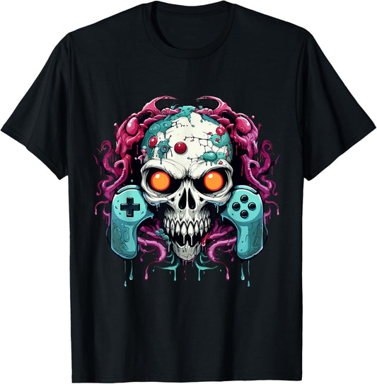 Halloween Skeleton Zombie Gaming Controllers Mummy Game Boys T-Shirt
