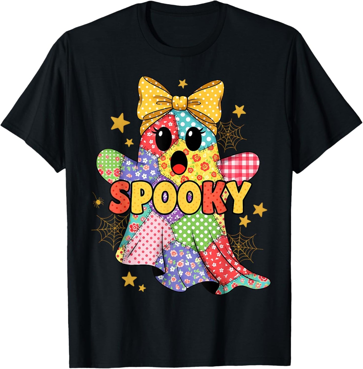 Halloween Coquette Patchwork Ghost Spooky Lace Ghost T-Shirt