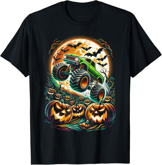 Halloween Monster Truck Jack O Lantern Boy Trick Treat T-Shirt